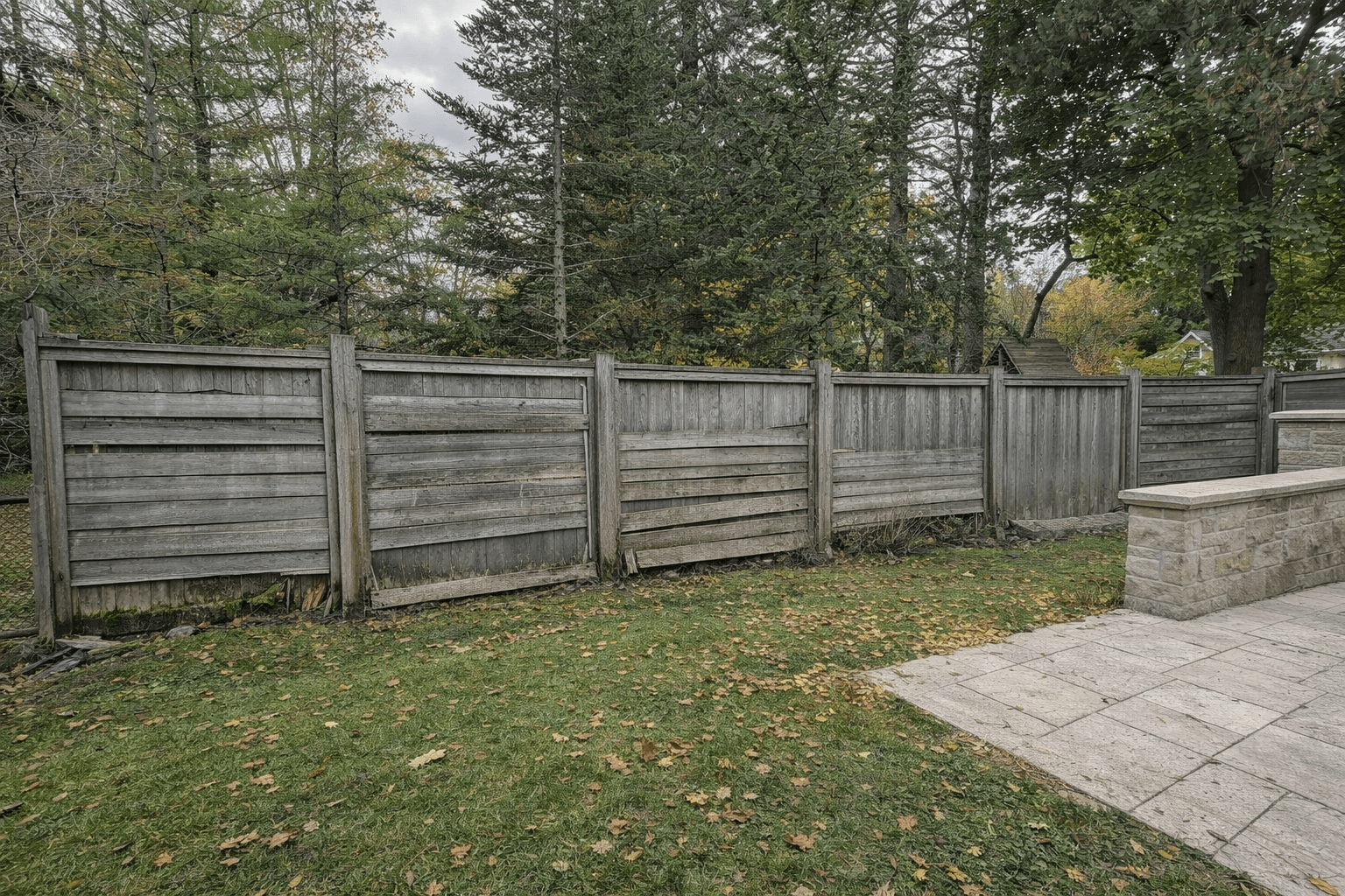 Before outdoor renovation — original property condition