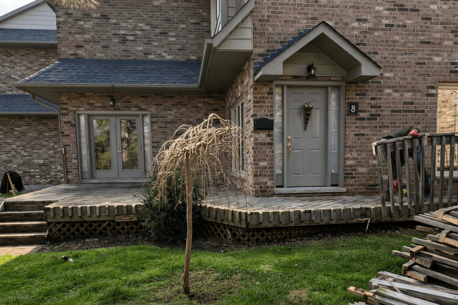 Before outdoor renovation — original property condition