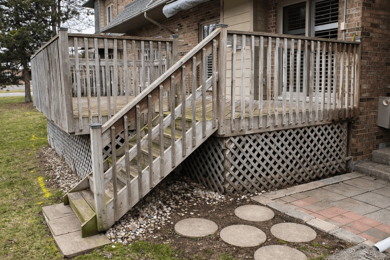 Before outdoor renovation — original property condition